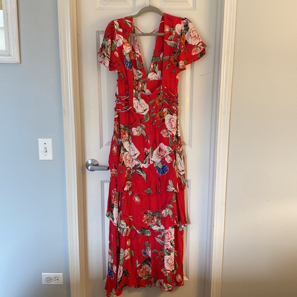 Floral Red Maxi Dress - Picture 6 of 7